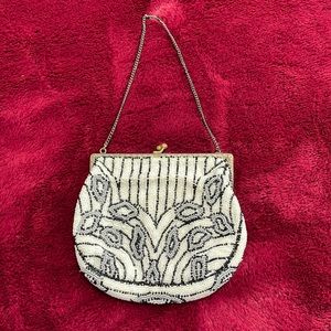 Hand beaded small purse from France vintage